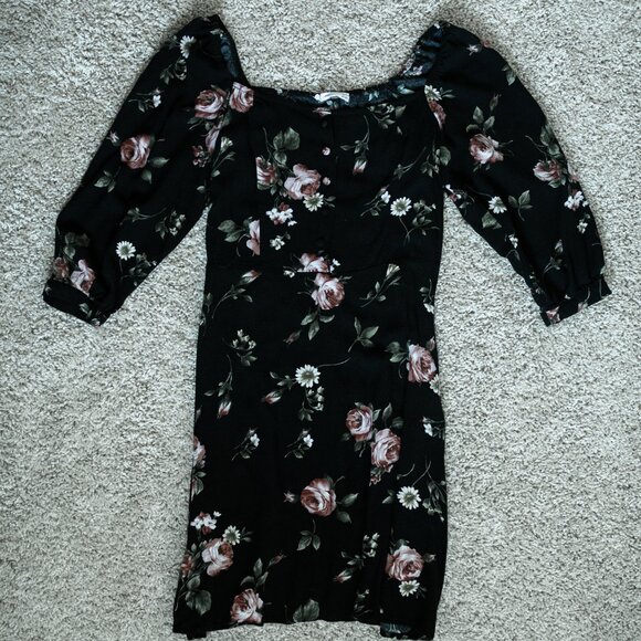 Mango Floral Black Dress - Picture 2 of 5